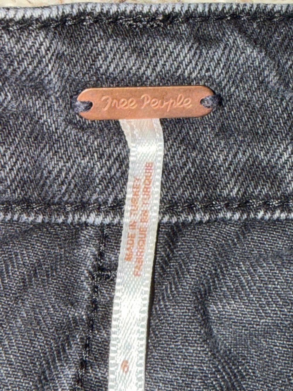 Free People Women Black Denim Button Up Skirt Size 6 - Picture 4 of 7